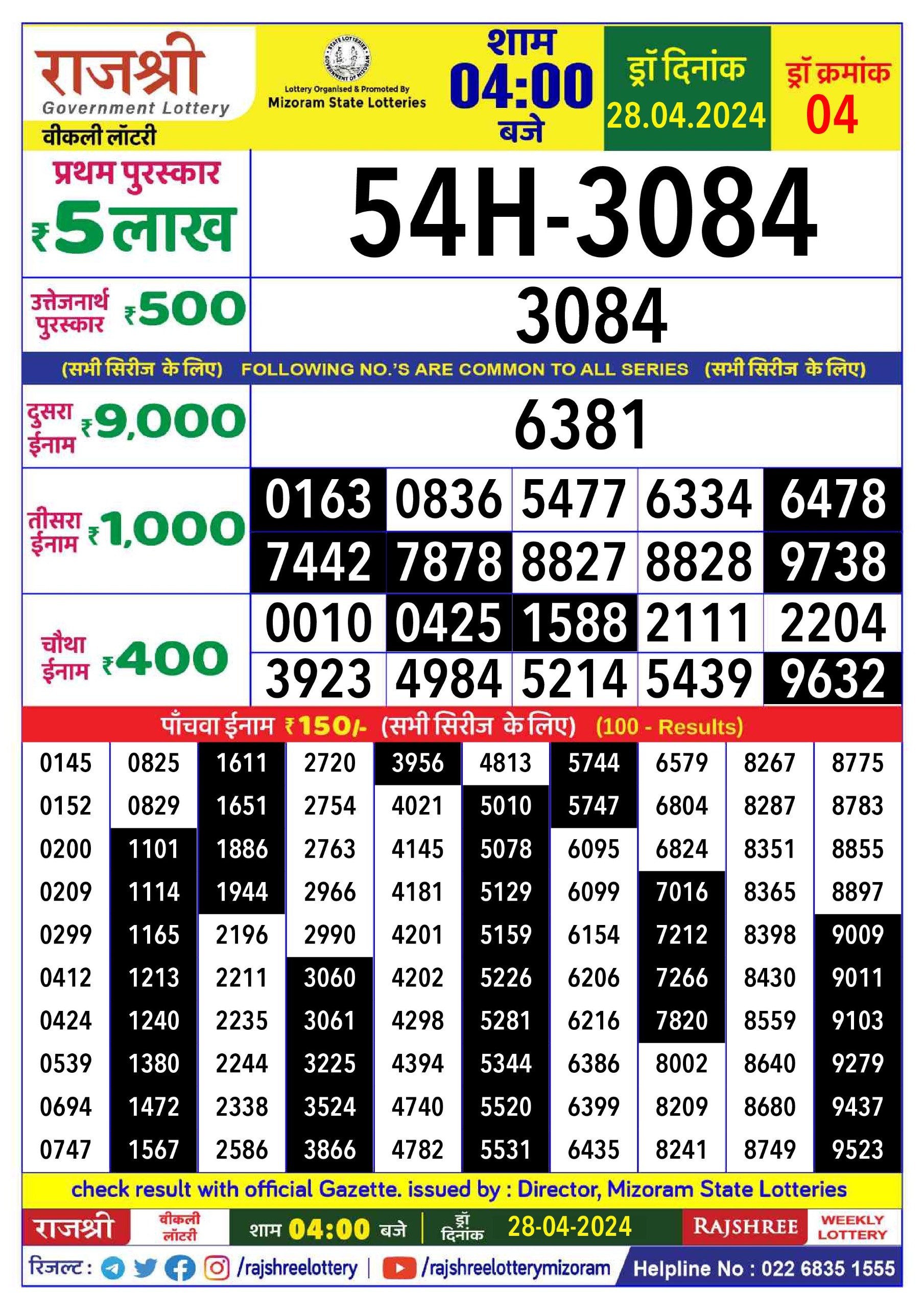 Dear Lottery Chart 2024