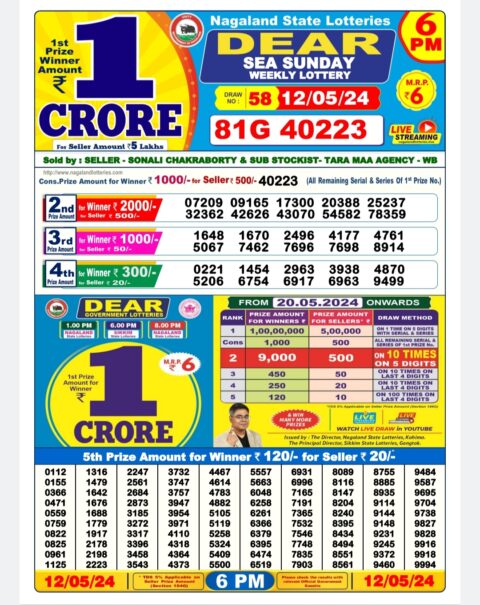 Dear Lottery Chart 2024