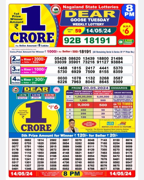 Dear Lottery Chart 2024