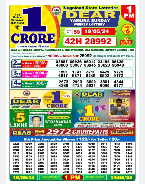 Dear Lottery Chart 2024