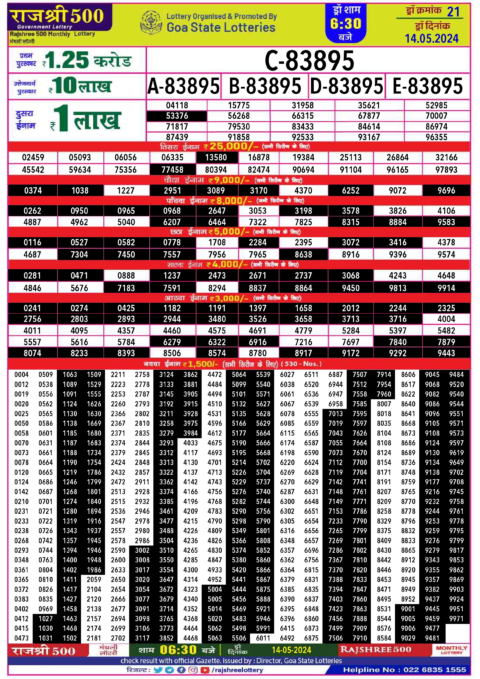 Dear Lottery Chart 2024