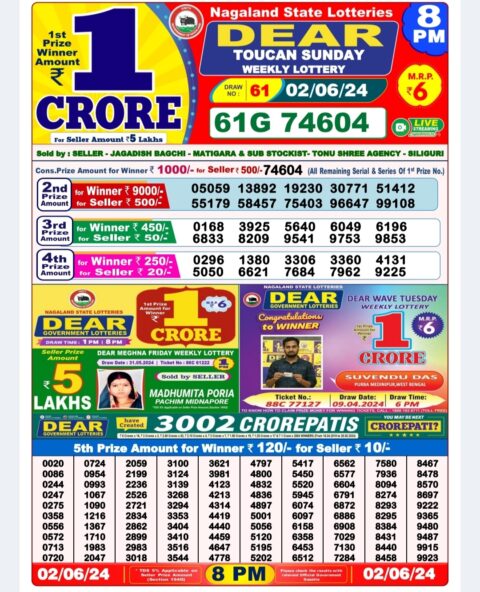 Dear Lottery Chart 2024