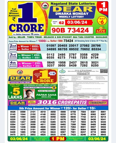 Dear Lottery Chart 2024