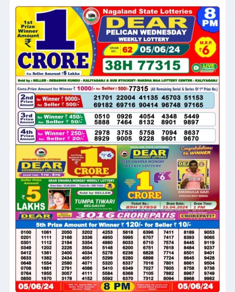 Dear Lottery Chart 2024