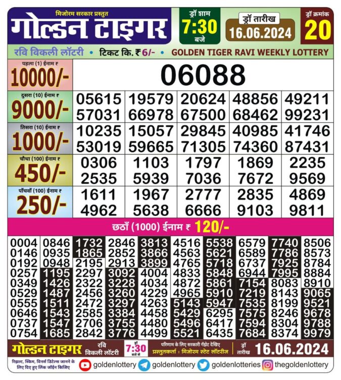 Dear Lottery Chart 2024