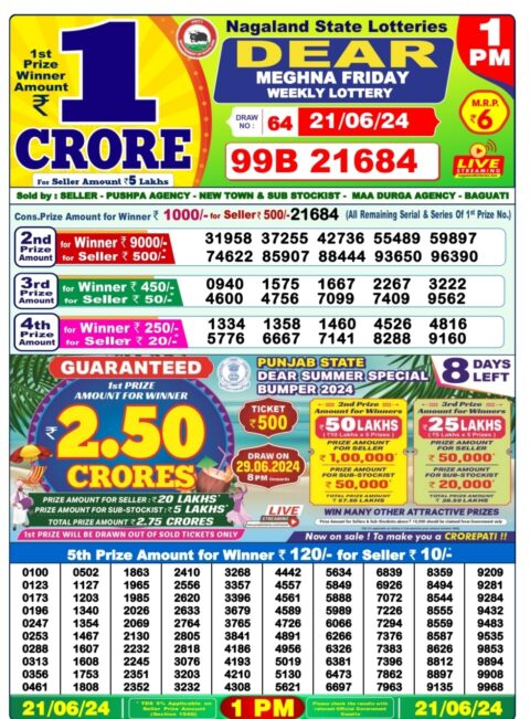 Dear Lottery Chart 2024