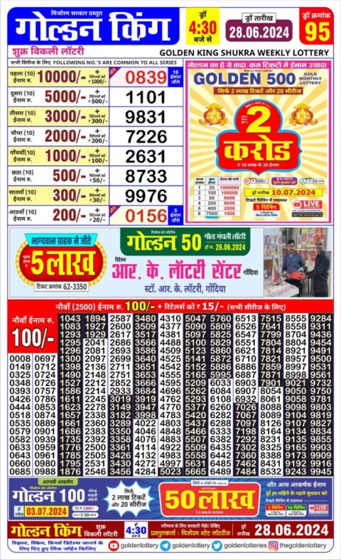 Dear Lottery Chart 2024