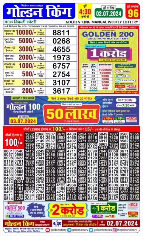 Dear Lottery Chart 2024