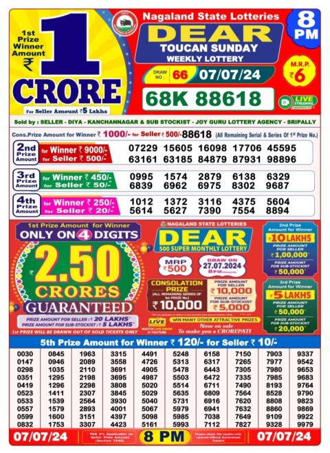 Dear Lottery Chart 2024