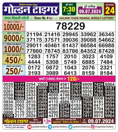 Dear Lottery Chart 2024