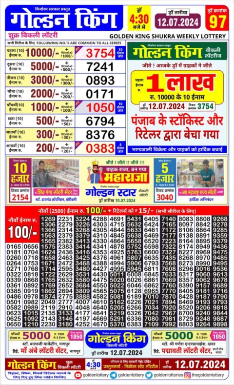 Dear Lottery Chart 2024