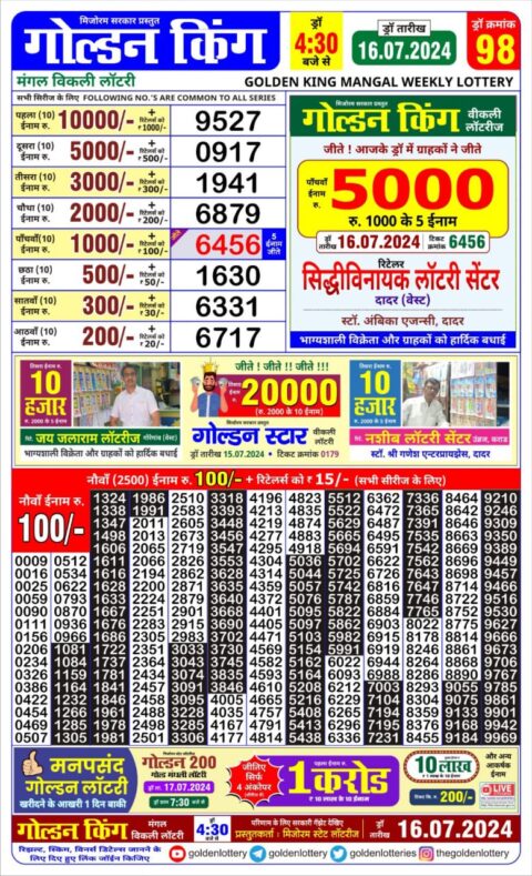 Dear Lottery Chart 2024