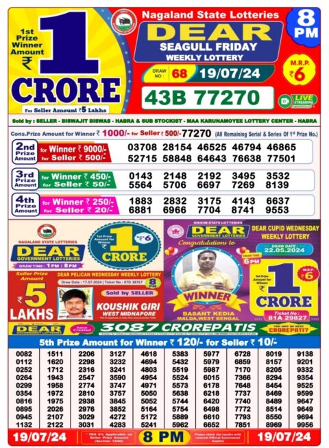 Dear Lottery Chart 2024