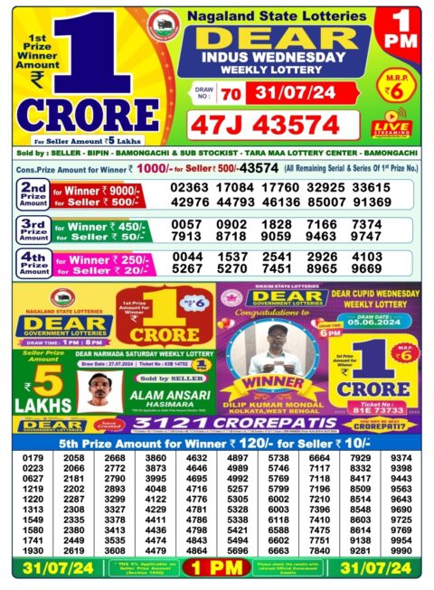 Dear Lottery Chart 2024