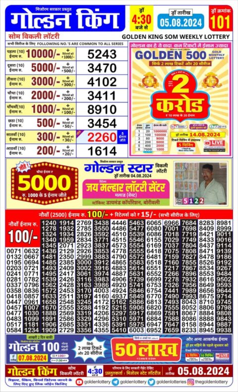 Dear Lottery Chart 2024