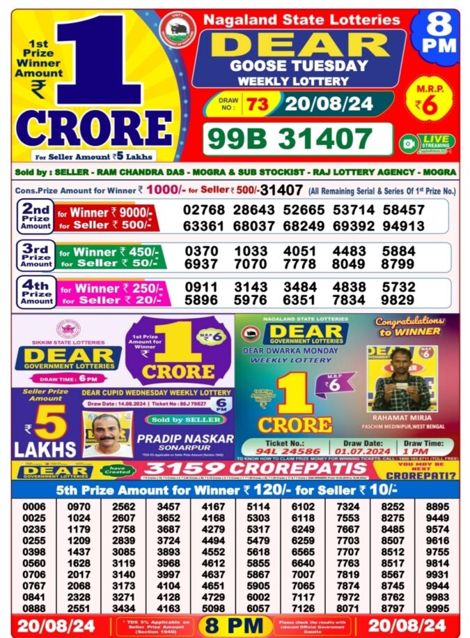 Dear Lottery Chart 2024