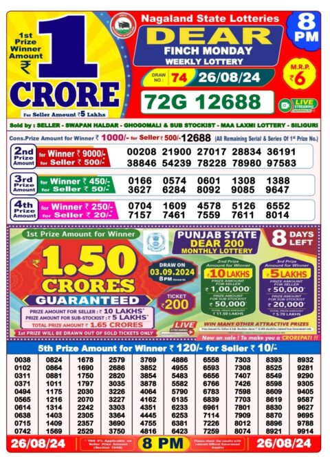 Dear Lottery Chart 2024