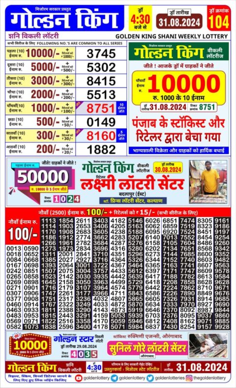 Dear Lottery Chart 2024