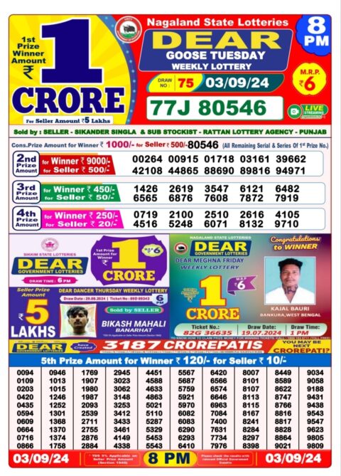 Dear Lottery Chart 2024