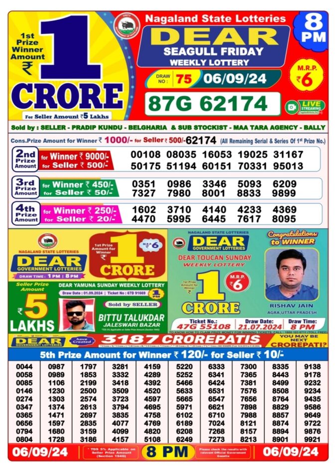 Dear Lottery Chart 2024