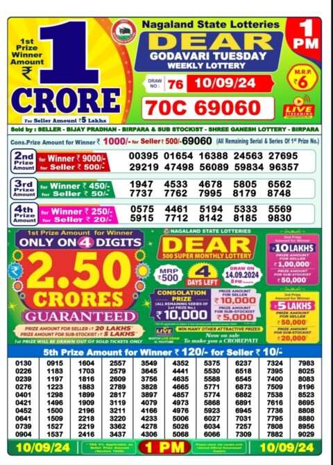 Dear Lottery Chart 2024