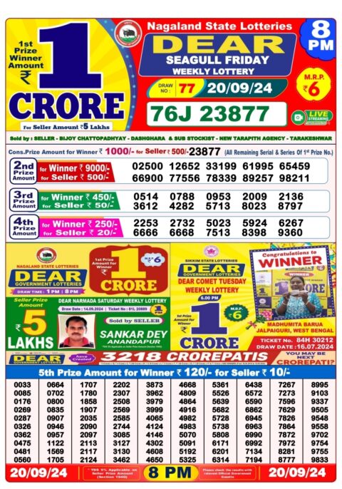 Dear Lottery Chart 2024