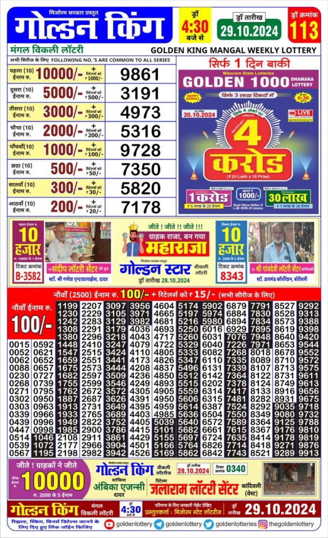 Dear Lottery Chart 2024