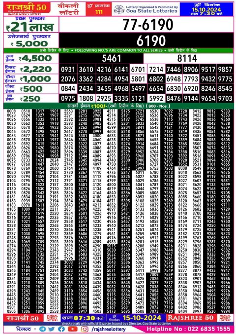 Dear Lottery Chart 2024