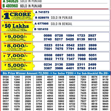 Dear Lottery Chart 2024