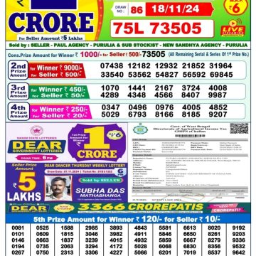 Dear Lottery Chart 2024