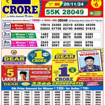 Dear Lottery Chart 2024