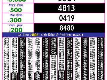 Dear Lottery Chart 2024