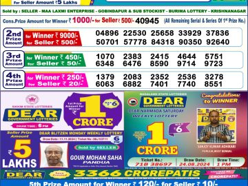 Dear Lottery Chart 2024