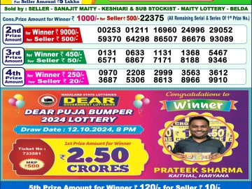 Dear Lottery Chart 2024