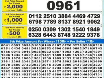 Dear Lottery Chart 2024