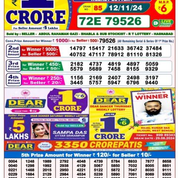 Dear Lottery Chart 2024