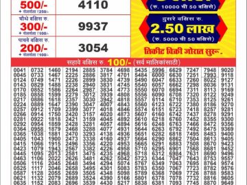 Dear Lottery Chart 2024