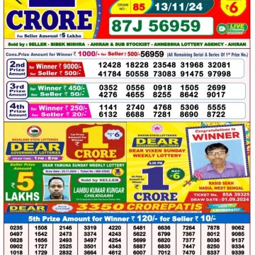 Dear Lottery Chart 2024