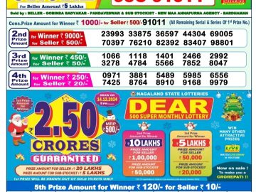 Dear Lottery Chart 2024