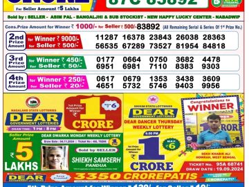 Dear Lottery Chart 2024