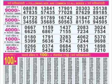 Dear Lottery Chart 2024