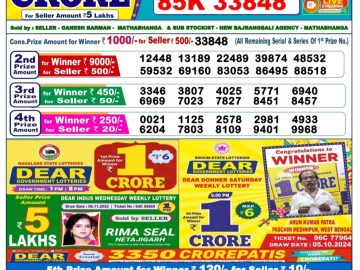 Dear Lottery Chart 2024