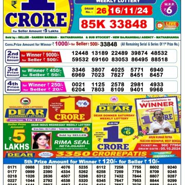 Dear Lottery Chart 2024