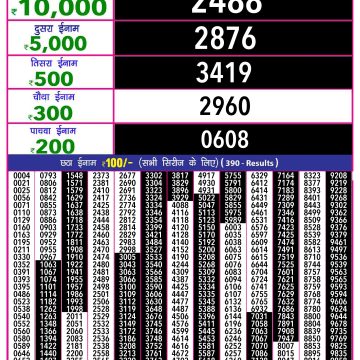 Dear Lottery Chart 2024