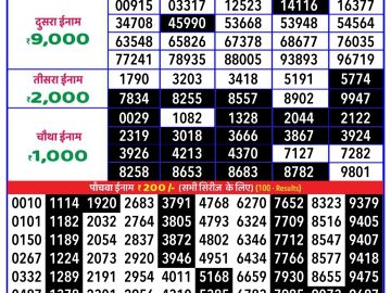 Dear Lottery Chart 2024