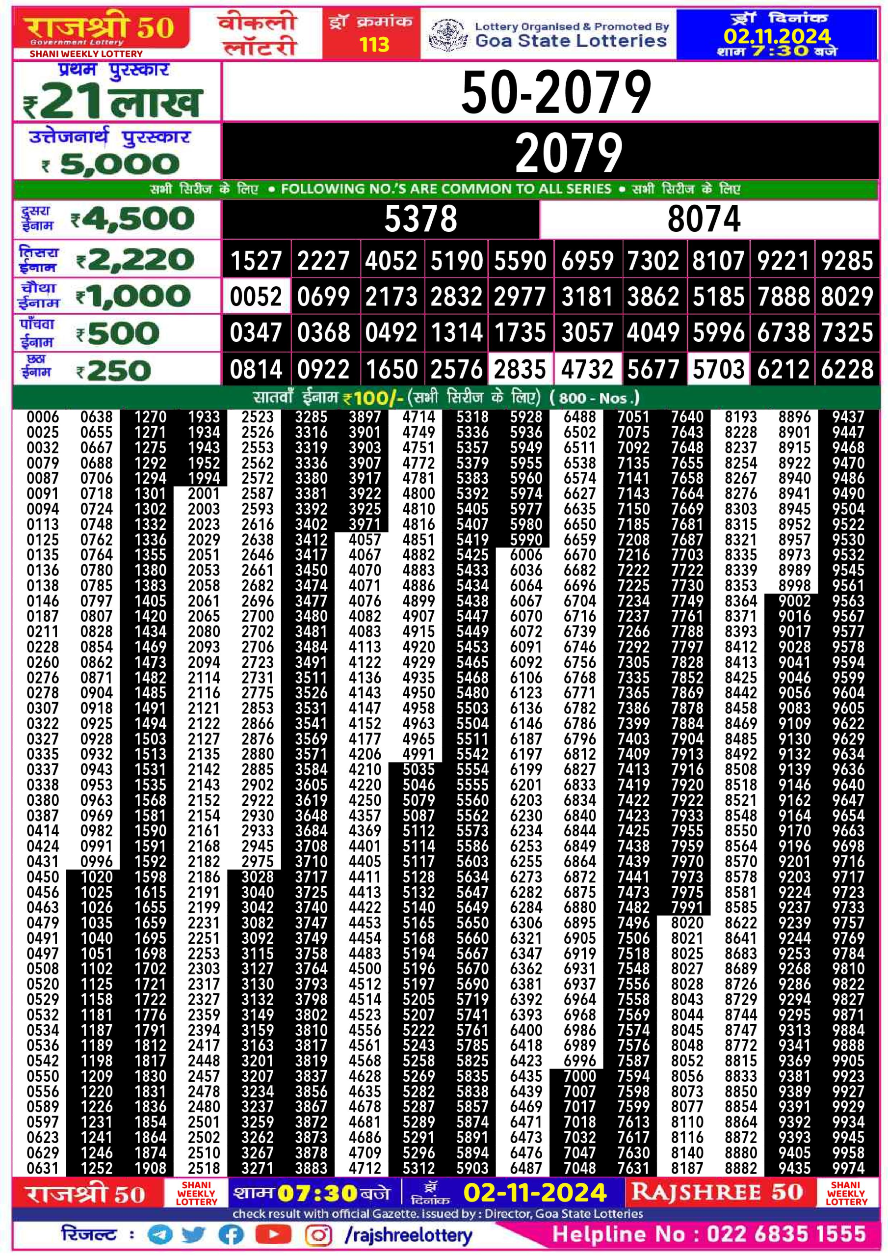 Dear Lottery Chart 2024