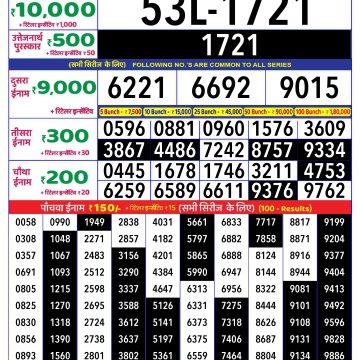 Dear Lottery Chart 2024