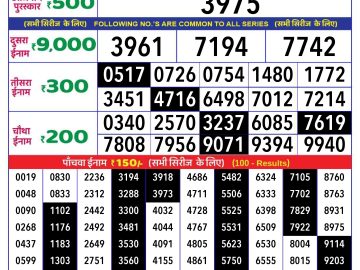 Dear Lottery Chart 2024