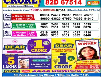 Dear Lottery Chart 2024