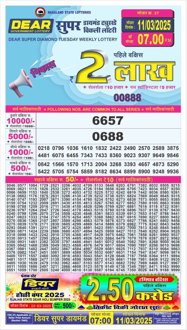 Dear Lottery Chart 2024